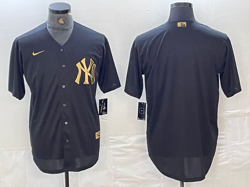 Men New York Yankees Blank Black gold 4 th generation Nike 2024 MLB Jersey style 1